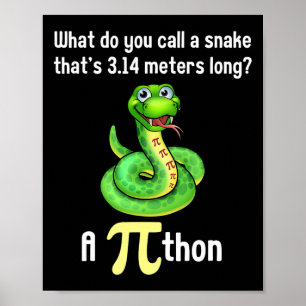 Poster Engraçado Pi Day Puns Pithon Math Professores Piad