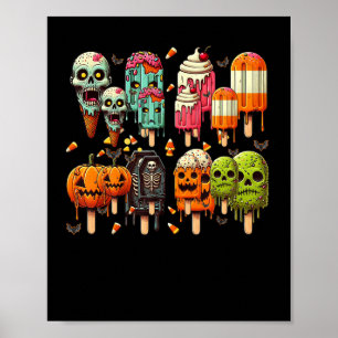 Poster Engraçado picolé Verão Horror Halloween Gelo Cream