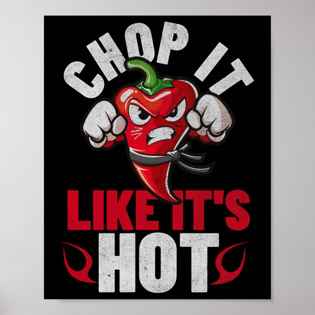 Poster Engraçado Picy Chili Karate Design Chile Pepper Hu (Frente)