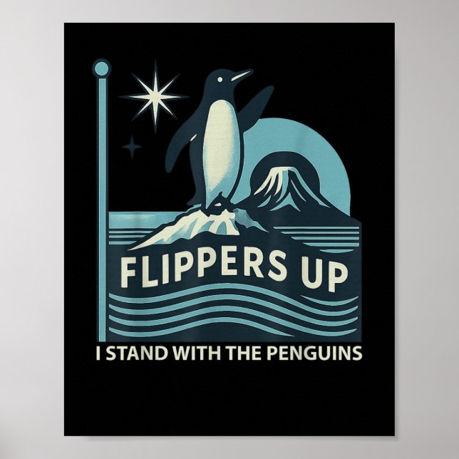 Poster Engraçado Pinguim Pé Para Cima Eu Pego O Pinguim (Frente)