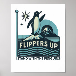 Poster Engraçado Pinguim Pé Para Cima Eu Pego O Pinguim