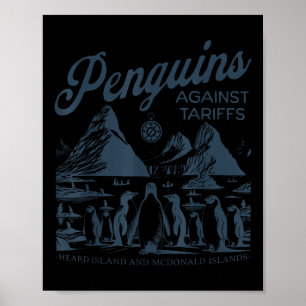 Poster Engraçado Pinguins Contra Tarifas Heard Island Pen