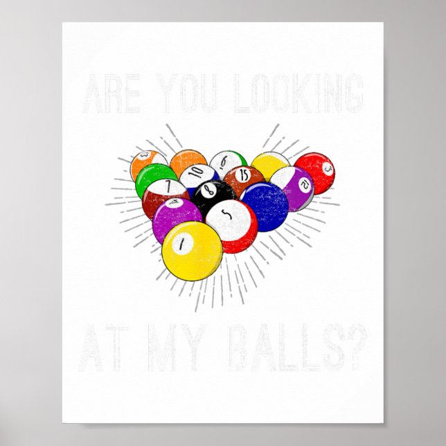 Poster Engraçado Piscina Sarcástico Billiards Slogan Olha (Frente)