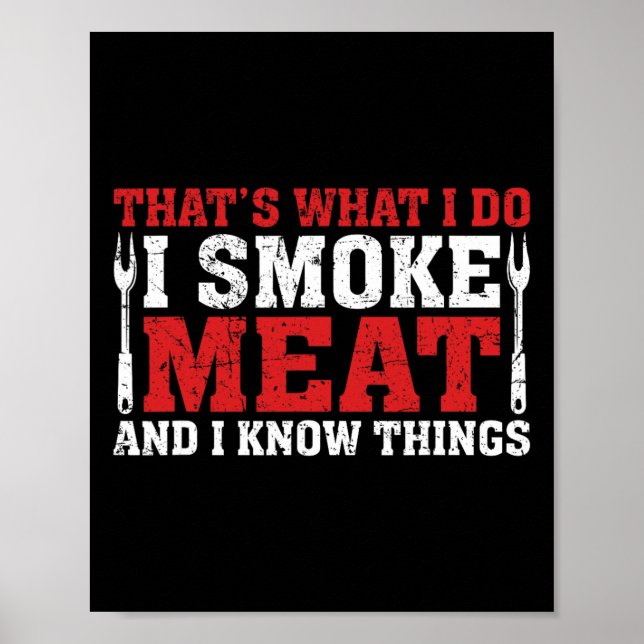 Poster Engraçado Pitmaster - Eu Fumo Churrasco De Carne F (Frente)