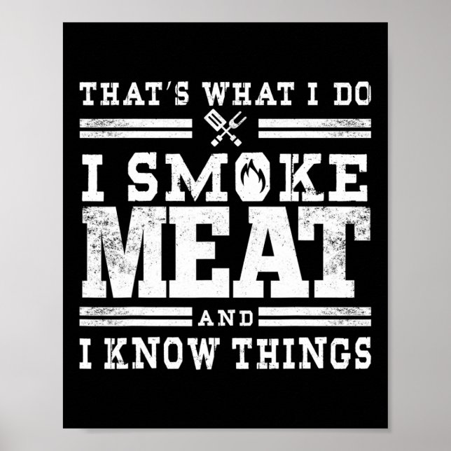 Poster Engraçado Pitmaster Eu Fumo Churrasco De Carne Gif (Frente)