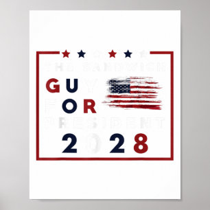 Poster Engraçado Político A Cara De Sanduíche Para O Pres