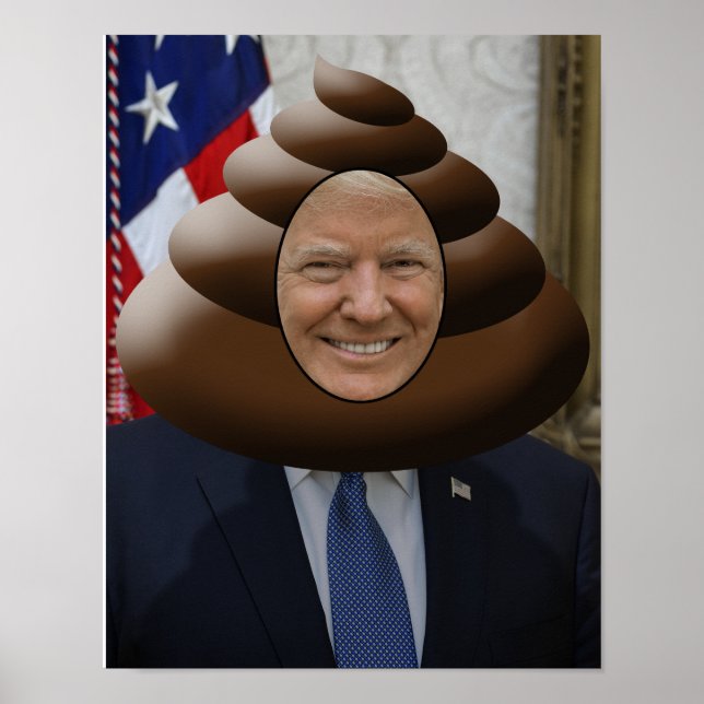 Poster Engraçado Poop Emoji Head (Frente)