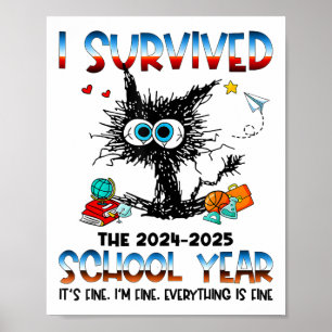 Poster Engraçado Professor Que Sobrevivi No Dia Passado D