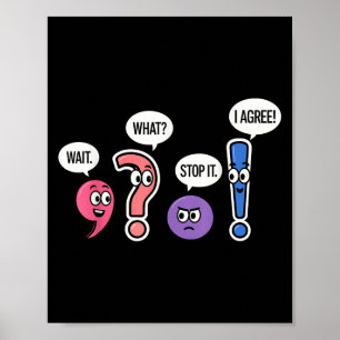 Poster Engraçado Professora De Gramática Esperem Que Para
