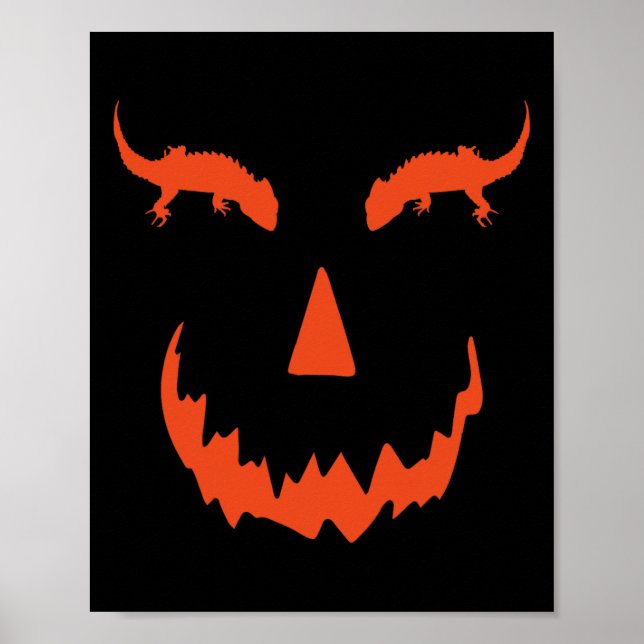 Poster Engraçado Pumpkin Crocodilo Skink Halloween (Frente)