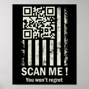 Poster Engraçado Qr Digitalize-me Trump 45_47 Tee Trump D