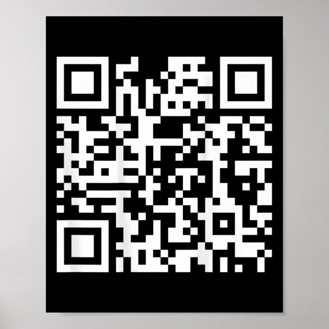 Poster Engraçado Qr Fck Você Codifique Dedo Médio Sayi (Frente)