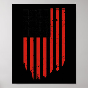 Poster Engraçado Qr Trump Dance Code Vermelho e Branco