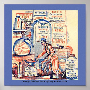 Poster Engraçado Quack Medicine Imaginário, Guerra Civi