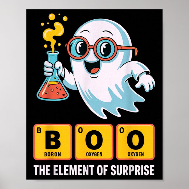 Poster Engraçado Química Fantasma Boo Elemento Da Surpres (Frente)