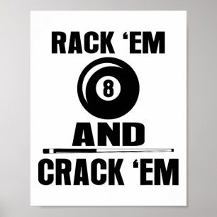 Poster Engraçado Rack Em E Crack Em Billiard Piscina Bill