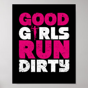 Poster Engraçado Rastreio Correndo Corrida Garota Boa