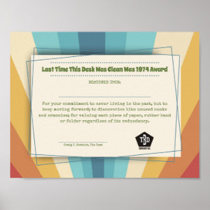 Poster Engraçado reconhecimento de prêmio de funcionário