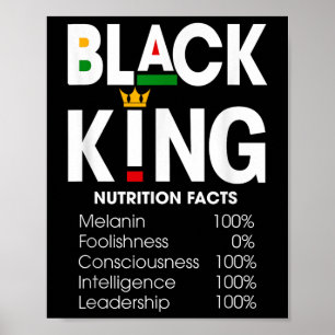Poster Engraçado Rei Negro Nutrição Fala História Negra M