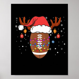 Poster Engraçado Reindeer Santa Hat no Natal