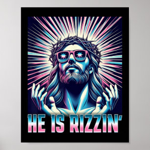 Poster Engraçado Ressurreição Da Páscoa Rizz Meme Ele É R