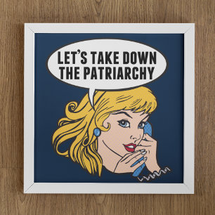 Poster Engraçado Retro Feminista Pop de Arte Anti-Patria