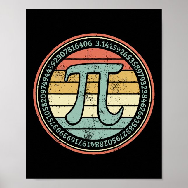 Poster Engraçado Retro Pi Day Pi Math Para Pi Day 3.14 Ma (Frente)
