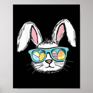 Poster Engraçado Rosto De Páscoa Com Pulmões De Ovos
