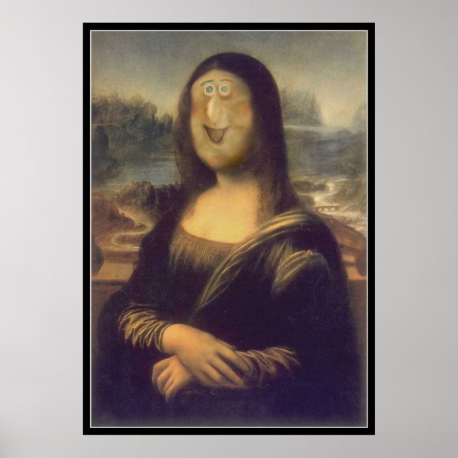 Póster Engraçado Rosto Mona Lisa Rriso (Frente)