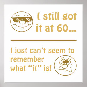 Póster Engraçado Rostos 60º Aniversário Gifts