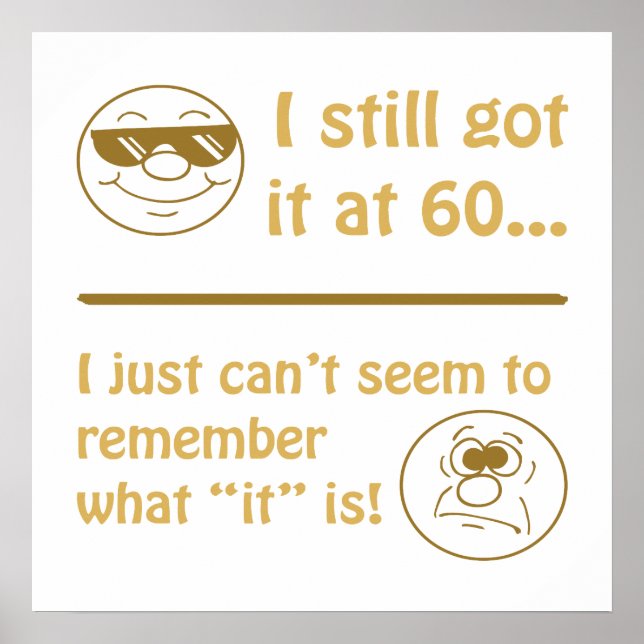 Póster Engraçado Rostos 60º Aniversário Gifts (Frente)