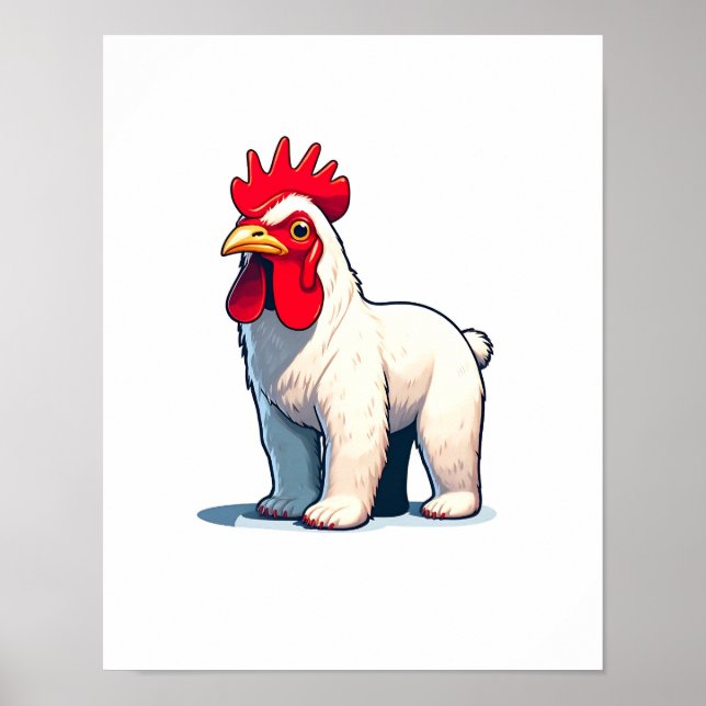 Poster Engraçado Salvar A Arte Da Parede Do Urso Pollo (Frente)