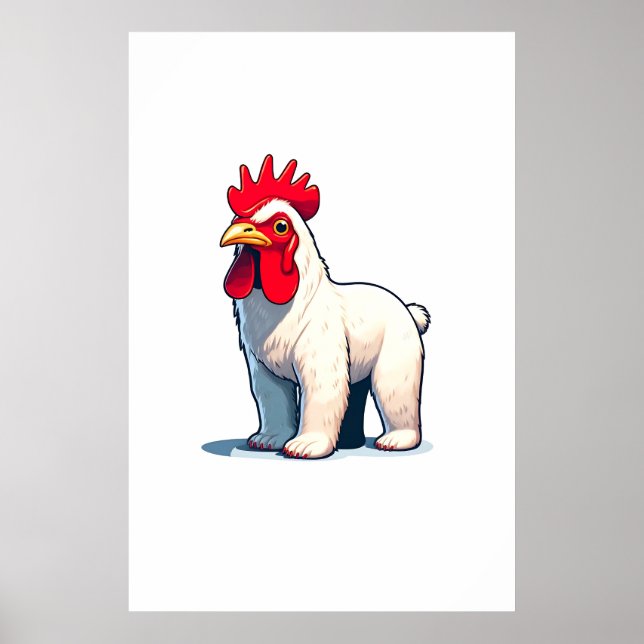 Poster Engraçado Salvar A Arte Da Parede Do Urso Pollo (Frente)