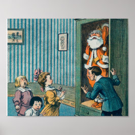 Poster Engraçado santa claus vintage.