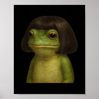 Engraçado Sapo Rapariga Bob Hair Meme Art