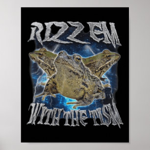 Poster Engraçado Sapo Rizz Em Com O Autismo Do Sapo Do Ti