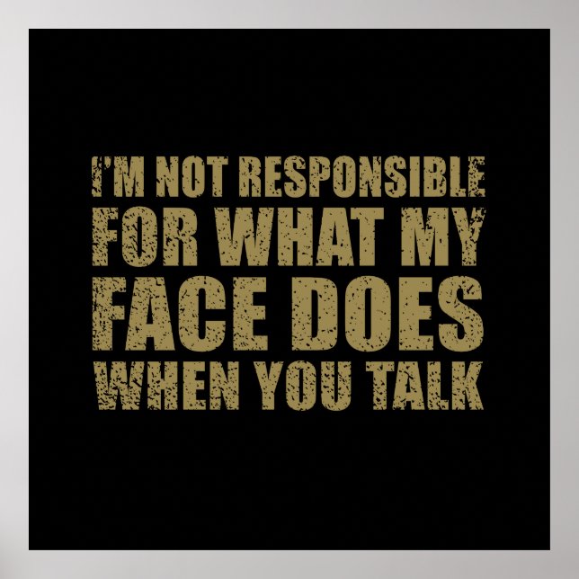 Poster Engraçado sarcástico cita humor sarcasmo introvert (Frente)