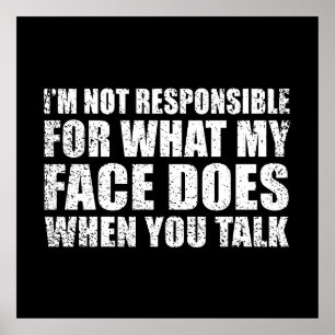 Poster Engraçado sarcástico cita humor sarcasmo introvert