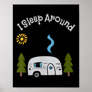 Poster Engraçado Sarcástico Durmo Por Ai Camping De Rv Ao