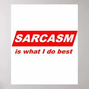 Poster Engraçado Sarcástico Sarcasmo é o que eu faço Melh