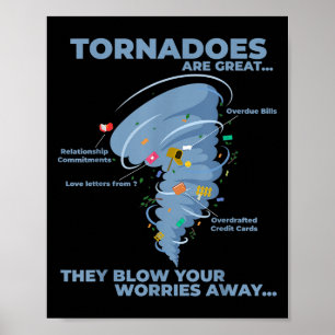 Poster Engraçado Sarcástico Tornado Infográfico de Citaçã