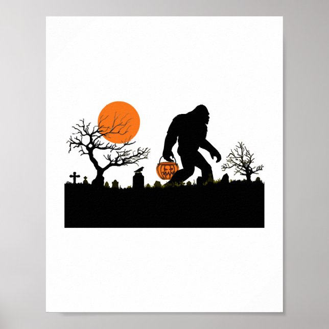 Poster Engraçado Sasquatch Bigfoot Halloween (Frente)