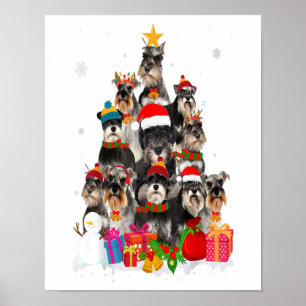 Poster Engraçado Schnauzer Árvore de Natal Pet DOG Dom