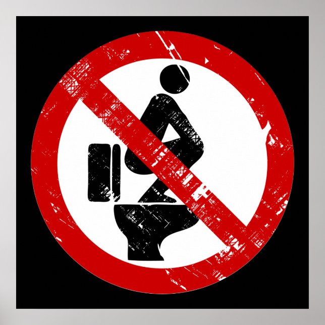 Poster Engraçado SEM Pés no Assento ⚠ Sinal Tailandês ⚠ (Frente)