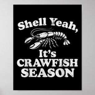 Poster Engraçado Sim É Estação de Crawfish Retro Crawfi