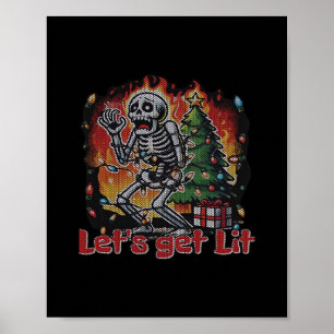 Poster Engraçado Skeleton Vamos de Natal deixe clássico