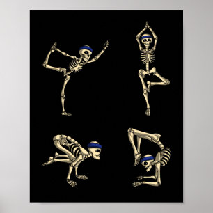 Poster Engraçado Skeleton Yoga Workout Possui Halloween