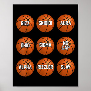 Poster Engraçado Skibidi Basquete Meninos Adolescentes Ri