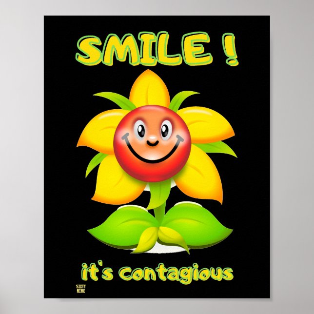 poster engraçado "SMILE" (Frente)