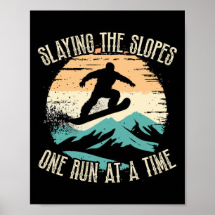Poster Engraçado Snowboard Memória A Jogar Os Lixos Uma C